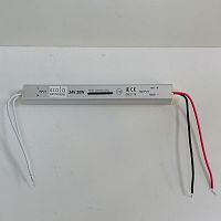 Блок питания для св/д техники, 24V, 0.83A, 20W, два провода, Strait (узкий), 172x18x18мм, IP20, вх: AC 220-250V, металл ECOLA D2T020ESB