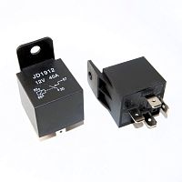 Реле автомобильное э/м DC12V 40A 4pin, в панель/под клеммы, Контакты: 1гр. на замыкание (1А) (14VDC/40A) 28x28x25мм (LUOZHOU JD1912) пластиковое крепе