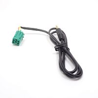 Автопереходник AUX IN-вход Renault (Mini-ISO 6pin зеленый) -Jack 3.5ST штекер -на  разъем  (3PIN)  с направляющими  (Mini-ISO 6pin зеленый + кабель 75