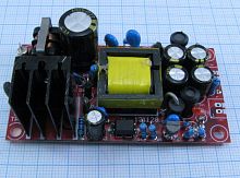 Модуль питания  AC-DC 220v >> 12v/1A+5V/1A, Плата (без корпуса)  Для питания св/д лент, св/д ламп, для сборки ЛаборатБП, паяльн.ст. 