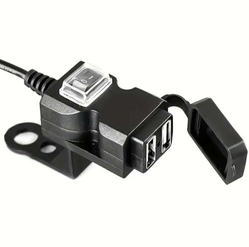 АДАПТЕР USB х 2 (2.1A max) для зарядки в Авто, мотоцикле; с выключателем, монтаж на корпус (руль) АДАПТЕР USB х 2 (2.1A max) для зарядки в Авто, мотоцикле; с выключателем, монтаж на корпус (руль)