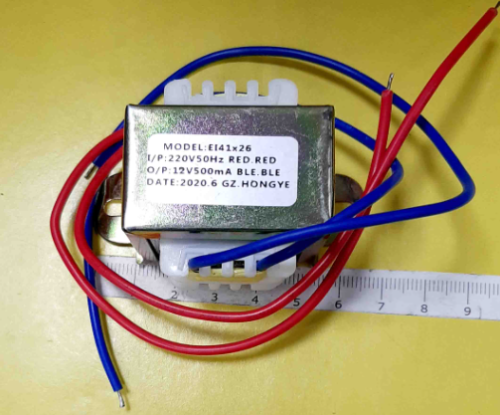 Трансформатор 220V 12V / 500mA  (EI41*26) 4W (43х45х34) китай(крепление 53мм)