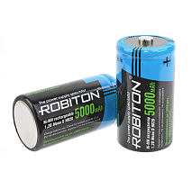 АККУМУЛЯТОР 1,2v  5000mAh  Ni-Mh  33600, тип "D", HR20/R20, ЦЕНА за 1шт (33.6х61.5мм)  5000mAh ( ROBITON )    с низким саморазрядом