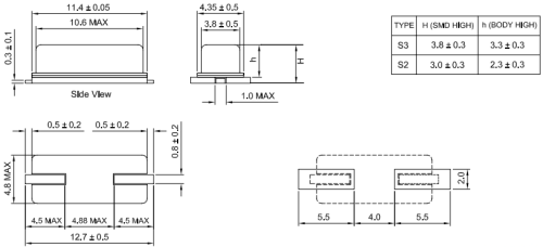 Кварцевый резонатор 4.096 MHZ (4.096) 2pin <лодочка> SMD HC49SM (HC-49SMD), кварц фото 2