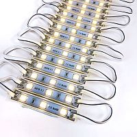 Модуль 3 св/диода БЕЛЫЙ SMD XM5054-3W 4500K  55Lm  U=12V; I=50mA; P=0,6W; IP20 уг.свеч=120°; габариты:70х12х4мм 