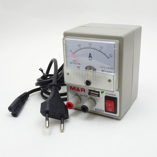 Блок питания с амперметром, 5V, 2.0A, 74x78x100мм, вх: AC 110-240V, с кабелем