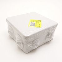 Коробка распаячная с входами (100x100x50мм) IP54 Материал: АБС-пластик; 8 входов (d=21мм); монтажные заглушки-4шт; раб t: -25°С..+60°С; прим. для разв