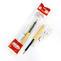 ПАЯЛЬНИК 25w 220v <Термолюкс> ( рабоч.t=270C ) ( ЭПСН-25/220 ) Ручка-дерево/пластик; откручивающееся медное жало- прямой "шлиц" ( d=3,5мм/ рабоч.дл=27