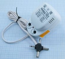 Блок питания трансформаторный, 3-12V, 0.4A, 5W, штекер: универсальный (4 переходника), вх: AC 220-250V, пластик