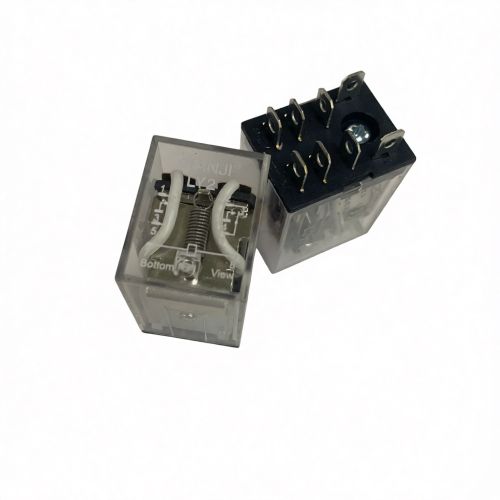 Реле э/м DC12V 10A 8pin, в панель/под клеммы, Контакты: 2 перекл.группы (2С) (28VDC/10A; 240VAC/10A) 26x20x34мм (QIANJI LY2-12VDC) Сокет для установки