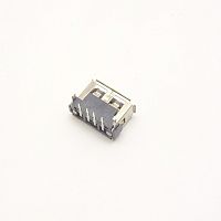 Разъем USBA-1JBR гнездо на плату; тип A ver.2.0 УКОРОЧЕННЫЙ (12833/2) Горизонт.исполн; поверхн.монтаж (4 контакта-DIP/4 уст.лепестка-DIP) края передн.