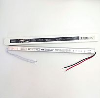 Блок питания для св/д техники, 24V, 3.0A, 72W, с проводами, мебельный (длинный), 310x18x18мм, IP22, вх: AC 110-240V, металл GENERAL GDLI-SS-72 510121