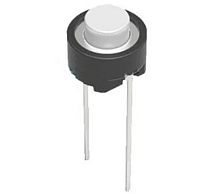 Микрокнопка круглая тактовая, 2pin, 6x6x5мм, L=1,7мм, корпус: белый (SKRGAED010)