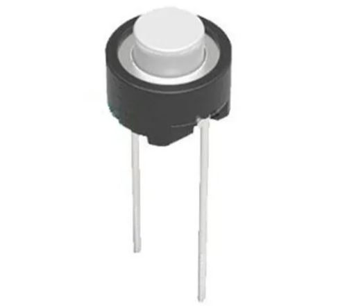 Микрокнопка круглая тактовая, 2pin, 6x6x5мм, L=1,7мм, корпус: белый (SKRGAED010)