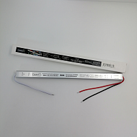 Блок питания для св/д техники, 24V, 1.5A, 36W, с проводами, мебельный (длинный), 270x18x18мм, IP22, вх: AC 110-240V, металл GENERAL GDLI-SS-36 510028