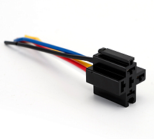 Колодка для реле: 5pin с проводами. Коммутируемый ток: 40A,  Для реле 4pin с видом контактов: 1C( 1 группа контактов); Подходит для реле <49096/49133/