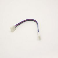 Разъем 4pin (2шт на проводе 165мм) 10мм Соединитель для открытой RGB св/д.ленты 30-60LED шириной: 10мм БЕЗ ПАЙКИ ( 4pin/10мм-180мм/клипса-клипса
