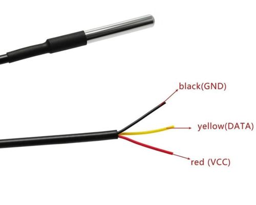 Датчик температуры цифровой DS18B20 с проводом(1м) Диапазон измер: -55...+125°C; металл,герметичный; d датчика=6мм; длина датчика=50мм; Uпит: 3-5,5V; фото 2 Датчик температуры цифровой DS18B20 с проводом(1м) Диапазон измер: -55...+125°C; металл,герметичный; d датчика=6мм; длина датчика=50мм; Uпит: 3-5,5V; фото 2