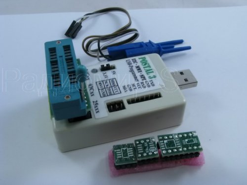 Программатор Postal3-FULL ( В корпусе ) ( + ZIF-адапт, SMD-клипсы ) Прогр. м/сх памяти: 24 серия I2C EEPROM; 25 серия SPI EEPROM; 25 серия SPI Flash;  фото 2
