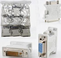 ПЕРЕХОДНИК DVI-A ШТЕКЕР  НА VGA ГНЕЗДО  DVI 12 + 5 «папа» на VGA 15P «мама» ; (DVI-A x VGA)