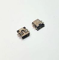 Разъем - гнездо miniUSB-B на плату, 5 pin.,  врезной монтаж, (4установ.лепестка) (8х8мм) ( M5-18 )