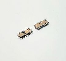 Разъем - гнездо microUSB-B(10pin) на плату; ver.2.0  поверхностный монтаж (13х5мм) (2 установочных лепестка SMD) 