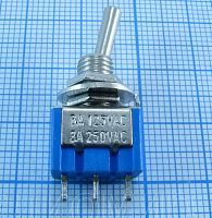 Тумблер, 3pin, ON-ON с фиксацией, AC 220/250V 3.0A, 13x8x10мм, нормально замкнут (MTS-102)