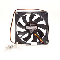 Вентилятор компьютерный DC12V, 80x80x15мм, 9 лопастей, 2600об/мин., подш. скольжения, разъем: фишка-2pin, 3pin, 0.22A 2.64W 27дБ Gembird D8015SM-3, пр