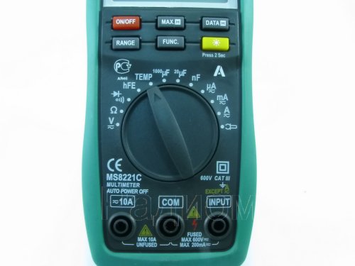 Мультиметр MS-8221C MASTECH АВТОМАТ (c термопарой) Udc(ac)=0,1mV..600V/Idc(ac)=0,1mkA..10A/R=0,1OM..20MOm/Cx=20nF..1000mkF/t:-20°С.+1000°С/звук фото 2 Мультиметр MS-8221C MASTECH АВТОМАТ (c термопарой) Udc(ac)=0,1mV..600V/Idc(ac)=0,1mkA..10A/R=0,1OM..20MOm/Cx=20nF..1000mkF/t:-20°С.+1000°С/звук фото 2