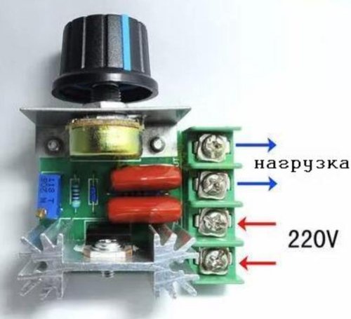 РЕГУЛЯТОР МОЩНОСТИ AC ФАЗОВЫЙ до 2000W 220V, 10A (встроенный /выносной резистор) Применяется для регулировки мощности ламп накал., паяльников, тэнов,  фото 5