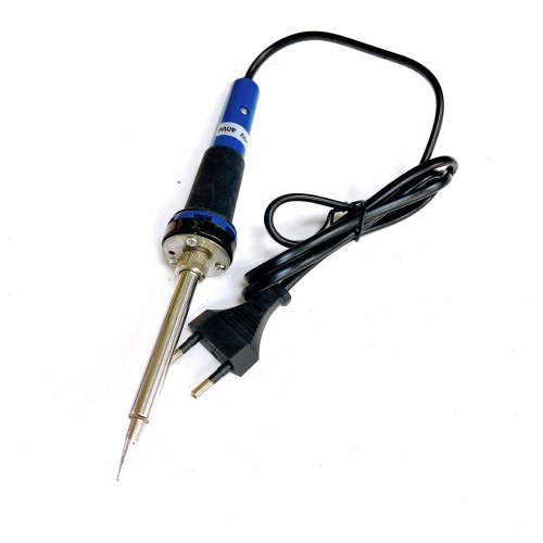 ПАЯЛЬНИК  40w  220v (HL0027B) (Ручка- пластик син.) нихромовый нагреватель; Long Life- долговеч.жало:d=5мм; t рабоч: 250°C; вр.разогр: 3-5мин. 