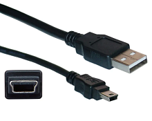 КАБЕЛЬ USB-AM / miniUSB ( штек.5pin ) ver.2.0 ( 0,5м )  ( Plastic- Nickel ); цвет: черный