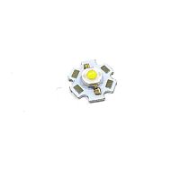 СВЕТОДИОД 1W БЕЛЫЙ (6500K) холодный  100-110Lm, 120°, 3,2-3,4V, 300mA на радиаторе d=20мм