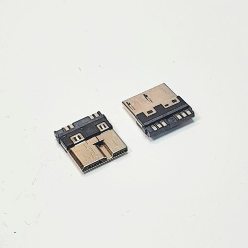 Разъем - штекер microUSB-B (10pin) на кабель; ver.3.0 13038 Без корпуса; (дл=25мм/шир=14мм) ( DS1105-02 №101 )