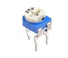 РЕЗИСТОР подстроечный RM-065 1M (марк. 105) 3pin 6,4x7,0мм (Горизонтальный монтаж под отвертку шлиц сверху/однооборотный керметный(металлокерамический