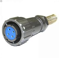 Разъем розетка (гнездо) FQ18-4PIN TK-8 (FQ18-4TK) 4pin на кабель пружиный хвостовик под кабель 8мм