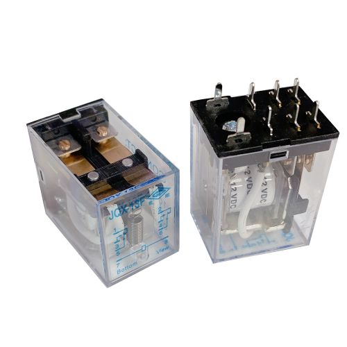 Реле э/м DC12V 10A 8pin, пайка (PCB), Контакты: 2 перекл.группы (2С) (28VDC/10A; 240VAC/10A) 28x21x35мм (JQX-13F-12VDC)