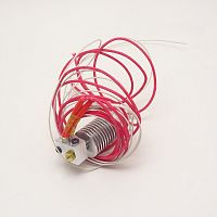Печатающая головка Bowden E3D V6 для 3D принтера, сопло 0.3mm  (для филамента 1.75mm) Сквозной пневмо фитинг (зажим); Радиатор (дюралюминий Д16Т); Тру