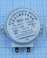 Двигатель вращения поддона СВЧ-ПЕЧИ 220V d50х17мм MDS-4A (4/4,8 об/мин) 4W (пласт. вал диам. полукруг 7мм/ выс.13мм) (220/240v 4,8r min 4w) 