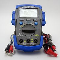 Мультиметр HoldPeak HP-37C (c термопарой) разреш:6000 отсчетов  Udc=600mv/Uac=600mv/ Idc(ac)=10A/R=0,1Om-60MOm/Cx=10nF-100000uF/F=9.99 MHz/функц:True 