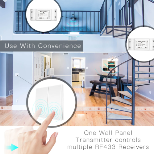 РАДИОРЕЛЕ Smart Switch KR2201 Smart Life RF:433MHz для Умного выключателя АС=220V; до 10A  2000-2200W; арт серии 55076 Поддержка кода EV1527/PT2262  фото 2