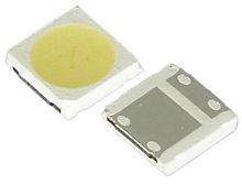 СВЕТОДИОД SMD 3535 2W (6V) (3,5х3,5мм) (большой контакт +(Анод)) Белый (LG) (10000K) 150Lm; Udc: 5,2-6,0v; I: 150-250mA