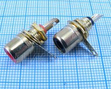 RCA ГНЕЗДО НА КОРПУС С ГАЙКОЙ  МЕТАЛЛ GOLD крас/черн.      