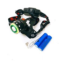 Фонарь голов. св./диодный  "YYC-8065-P50"; Диод Cree XH-P 50+COB; ZOOM; расст.освещ до 300м; 800 люмен; 3 реж.свеч.(100%; 50%; стробоскоп); 