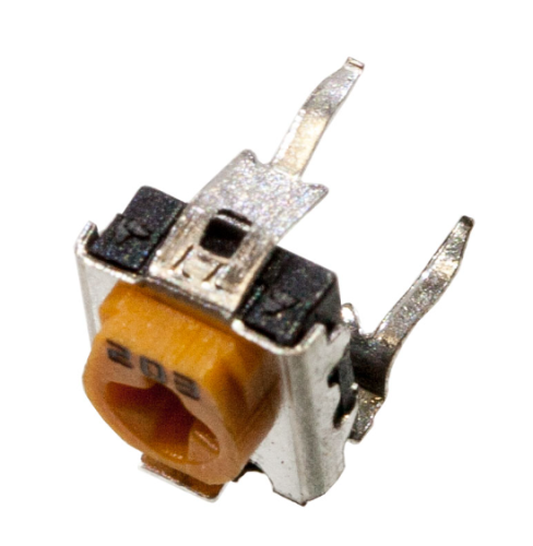 РЕЗИСТОР подстроечный  WH06-2C-101 100 Om 3pin 0,1W DC50V, -+20% шлиц под отвертку сверху (вертик. монтаж на печ. плату в отверстия) 7,5х7х4,5мм
