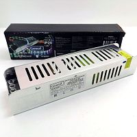 Блок питания для св/д техники, 12V, 12.5A, 150W, разъем под болт, Strait (узкий), 189x45x38мм, IP20, вх: AC 110/220V, вх. разъем: разъем под болт, мет