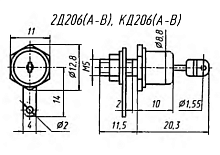 диод 5A, 600V 2Д206В(КД206А=400V) kd11