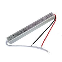 Блок питания для св/д техники, 12V,  2.0A, 24W, с проводами, мебельный (длинный), 170x18x18мм, IP20, вх: AC 110-240V, металл GENERAL GDLI-SS-24 510007