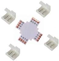 Огонёк TD-73 коннектор для LED ленты RGB (X-образный)  Разъем 4х4pin IP20 "Крест" для подключения 3-х RGB св/д лент