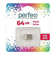 Flash drive USB 2.0  64GB "PERFEO M09 Metal Series" (USB накопитель); материал корпуса: алюминиевый сплав покрытый цинком
